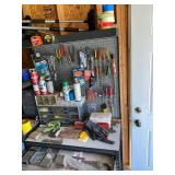Lot of Assorted Garage Hand Tools Hardware Organizers & Shop Supplies