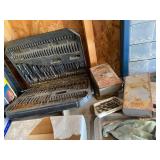 Mixed Workshop Hardware & Utility Shelf Lot Drill Bits Screws Tools