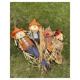 Fall Scarecrow Yard Decorations Harvest Halloween Fabric Stake Set