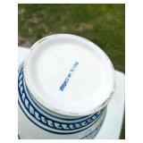 Blue White Floral Covered Ginger Jar Ceramic Urn Decor 11 Inch