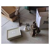 Lot of Vintage Cast Iron Tools Ship Bell & Embossed Photo Album