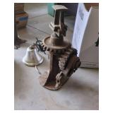 Lot of Vintage Cast Iron Tools Ship Bell & Embossed Photo Album
