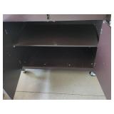 Rolling Kitchen Storage Cabinet Cart Butcher Block Top Towel Bar