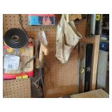 Lot of Assorted Garage Hand Tools Hardware & Pegboard Shop Supplies