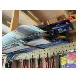 Lot of Assorted Garage Hand Tools Hardware & Pegboard Shop Supplies