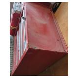 Vintage Red Metal 4 Drawer Tool Chest Cabinet 27x27x14 Unmarked