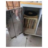 Vintage Industrial Rolling Metal Storage Cabinet w/ Drawers Wood Top