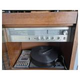 Soundesign Stereo Console Cabinet Turntable 8-Track Cassette Audio Set