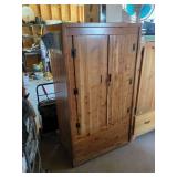 Rustic Cedar Armoire Wardrobe Cabinet Double Door 39x22x64