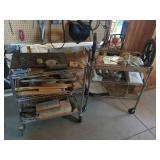 Pair of 3-Tier Wire Rolling Utility Carts on Casters Chrome Finish