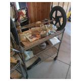 Pair of 3-Tier Wire Rolling Utility Carts on Casters Chrome Finish