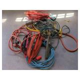 Lot of Assorted Extension Cords Power Strip Trouble Light Adapters