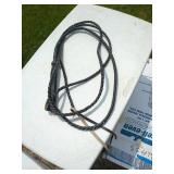 Vintage Handmade Braided Leather Bullwhip Black Western Ranch Whip