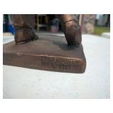 Ethan Allen Golfer Figurine with Mexico Eagle Bronze Tone Decor