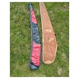 Vintage Soft Long Gun Cases Vinyl & Quilted Tan Hunting Pair