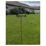 Black Metal Bear Silhouette Weathervane Garden Yard Stake Decor