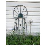 Metal Garden Trellis & Flower Stake Mosaic Outdoor Yard Decor