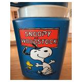 Vintage Thermos Snoopy & Woodstock Plastic Lunchbox with Thermos Set