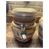 Gibson Canister Set w/ Spoon Rest & Ceramic Trivet Kitchen Decor