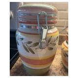 Gibson Canister Set w/ Spoon Rest & Ceramic Trivet Kitchen Decor