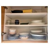 Corelle Blue Floral Dinnerware & Assorted Kitchen Serveware Lot