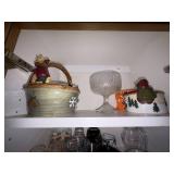 Box Lot of Assorted Kitchenware Glassware Holiday Ceramics