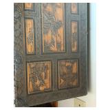 Vintage Chinese Carved Wood Trunk Chest With Glass Top