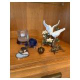 Lot of Assorted Decorative Figurines Glass Brass Porcelain Decor