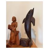 Vintage Hand Carved Wood Folk Art Animal Figurines & Decor Lot