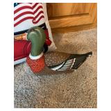 Mallard Duck Decorative Figures with USA Truck Throw Pillow Set
