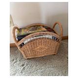 Wicker Magazine Basket with Assorted Books & Birds Blooms Magazines