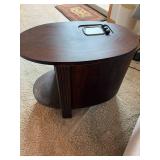 Antique Philco Art Deco Chairside End Table Radio Wood Cabinet Tube Radio