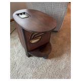 Antique Philco Art Deco Chairside End Table Radio Wood Cabinet Tube Radio
