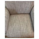 Beige Upholstered Rocking Chair Barrel Back Accent Armchair 36in Wide