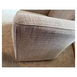 Beige Upholstered Rocking Chair Barrel Back Accent Armchair 36in Wide
