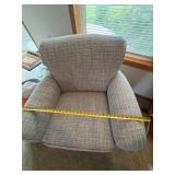 Beige Upholstered Rocking Chair Barrel Back Accent Armchair 36in Wide