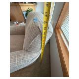 Beige Upholstered Rocking Chair Barrel Back Accent Armchair 36in Wide