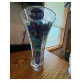 Lead Crystal Vase with Animal Figurines and Plush Dog Decor