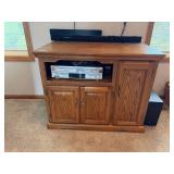 Oak Entertainment Cabinet TV Stand Media Console Storage 42x21x38