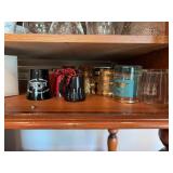 Vintage Assorted Barware & Mugs Glass Tumblers Souvenir Drinkware