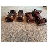 Set of 4 Handcrafted Wooden Model Classic Cars Vintage Style Roadster Coupe Decor