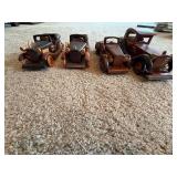 Set of 4 Handcrafted Wooden Model Classic Cars Vintage Style Roadster Coupe Decor