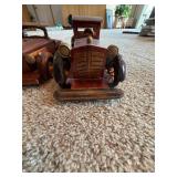 Set of 4 Handcrafted Wooden Model Classic Cars Vintage Style Roadster Coupe Decor