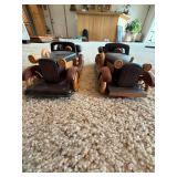 Set of 4 Handcrafted Wooden Model Classic Cars Vintage Style Roadster Coupe Decor