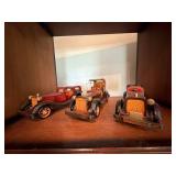Set of 3 Handcrafted Wooden Model Classic Cars Decorative Display