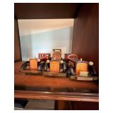 Set of 3 Handcrafted Wooden Model Classic Cars Decorative Display