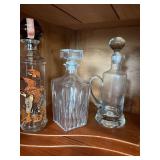 Vintage Barware & Glass Vase Lot - Chrome Dispenser, Decanters, Vases