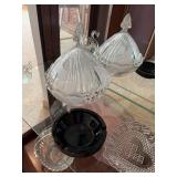 Assorted Pressed Glass Crystal Decor Candy Dishes Swan Ashtray