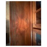 Traditional Wooden Gun Cabinet Display Hutch w Glass Doors & Drawers