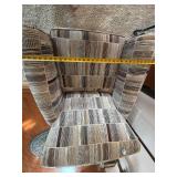 Upholstered Wingback Accent Chair Geometric Stripe Pattern